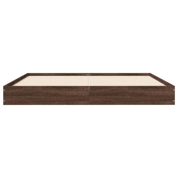 Bettgestell ohne Matratze Braun Eiche 160x200 cm Holzwerkstoff