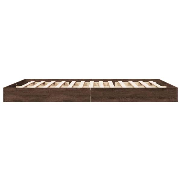 Bettgestell ohne Matratze Braun Eiche 160x200 cm Holzwerkstoff
