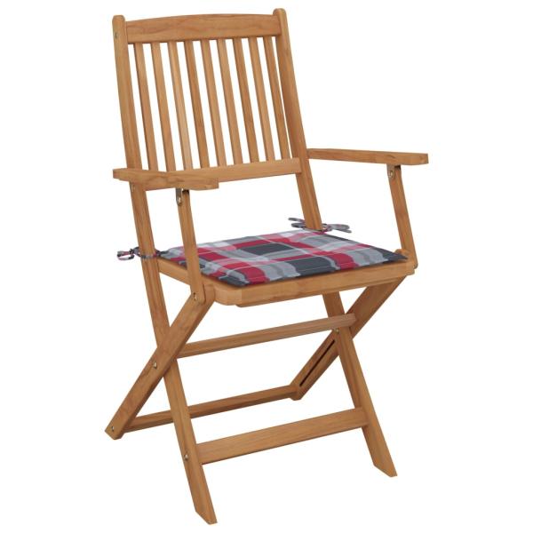 Klappbare Gartenstühle 6 Stk. mit Kissen Massivholz Akazie