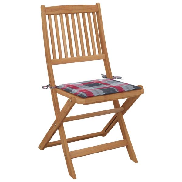 Klappbare Gartenstühle 4 Stk. mit Kissen Massivholz Akazie