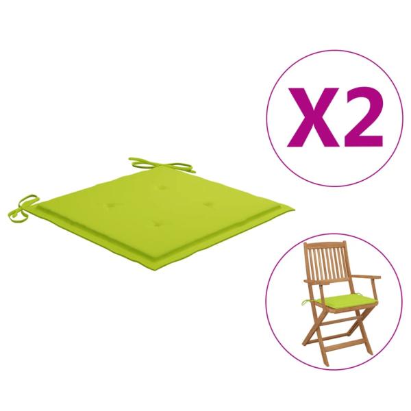 Gartenstuhl-Kissen 2 Stk. Knallgrün 40x40x3 cm Oxford-Gewebe