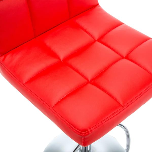 Barhocker 2 Stk. Rot Kunstleder