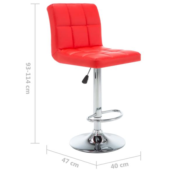 Barhocker 2 Stk. Rot Kunstleder