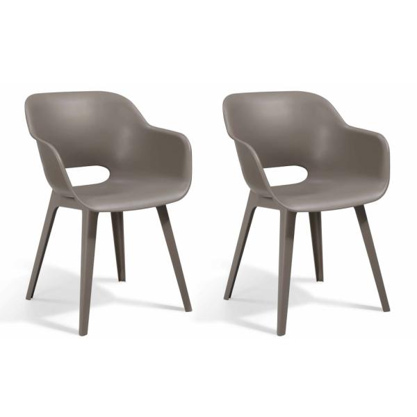 ARDEBO.de - Keter Gartenstühle Akola 2 Stk. Cappuccino-Braun