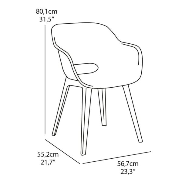 Keter Gartenstühle Akola 2 Stk. Cappuccino-Braun