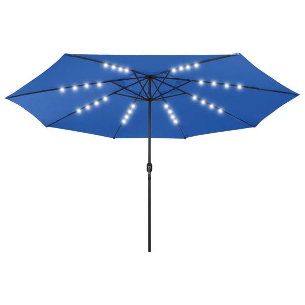 ARDEBO.de - Sonnenschirm mit LED-Beleuchtung 400 cm Azurblau