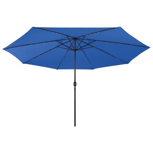 Sonnenschirm mit LED-Beleuchtung 400 cm Azurblau