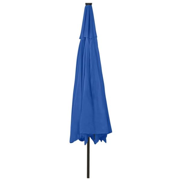 Sonnenschirm mit LED-Beleuchtung 400 cm Azurblau