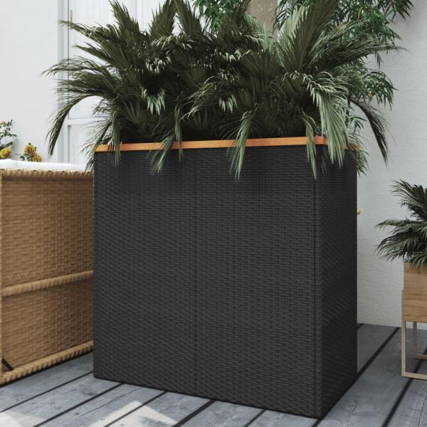 ARDEBO.de - Pflanzkübel Schwarz 80x40x80 cm Poly Rattan