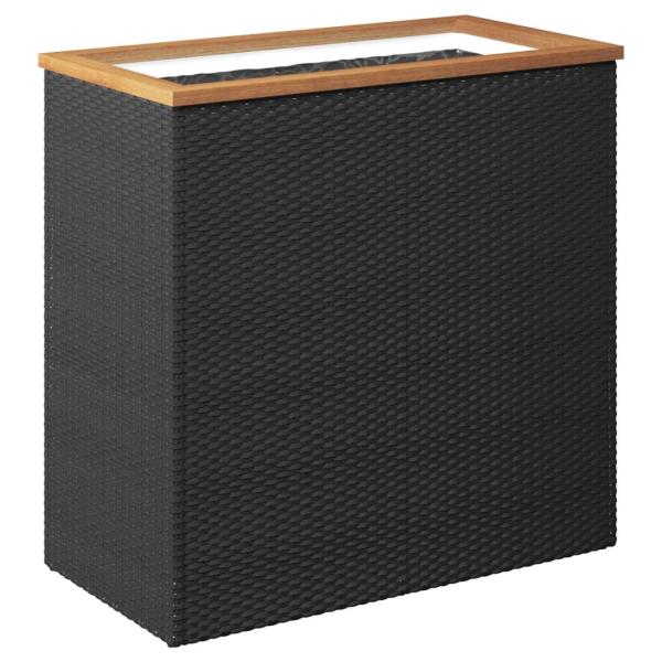 Pflanzkübel Schwarz 80x40x80 cm Poly Rattan
