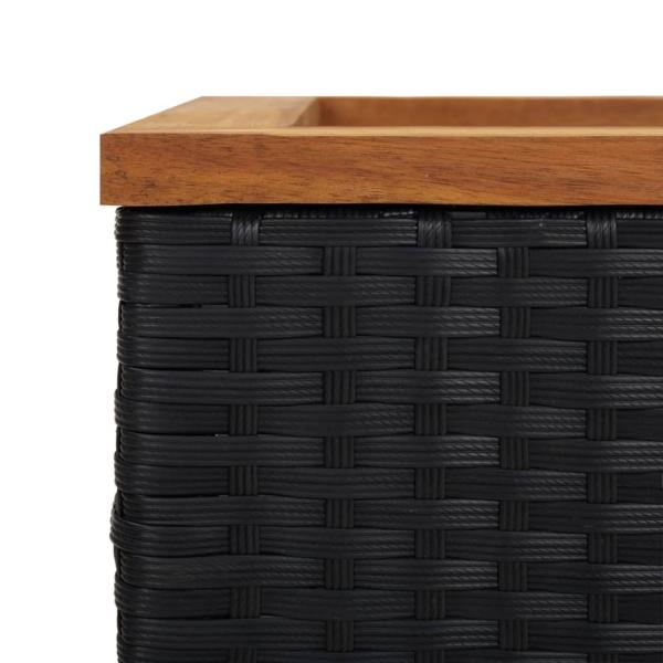Pflanzkübel Schwarz 80x40x80 cm Poly Rattan