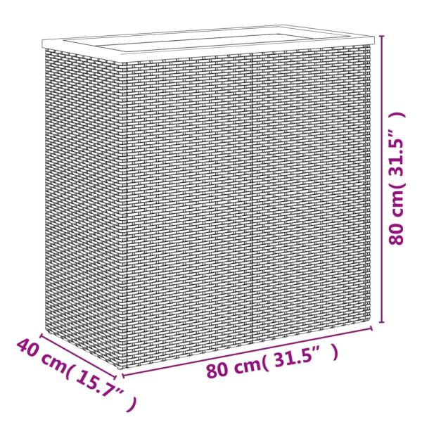 Pflanzkübel Schwarz 80x40x80 cm Poly Rattan