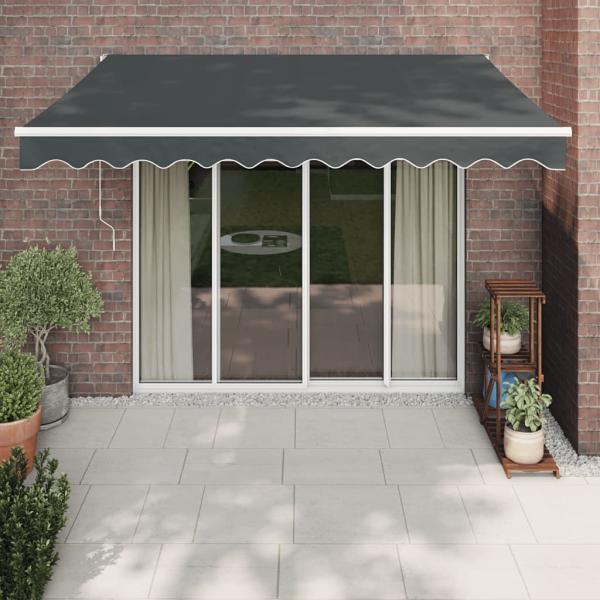 ARDEBO.de - Markise Einziehbar Anthrazit 3x2,5 m Stoff und Aluminium