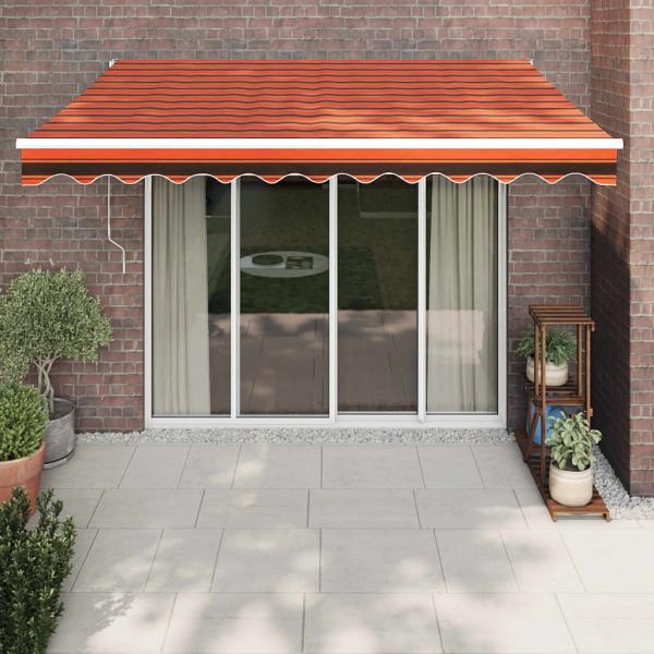 ARDEBO.de - Markise Einziehbar Orange und Braun 3x2,5 m Stoff und Aluminium