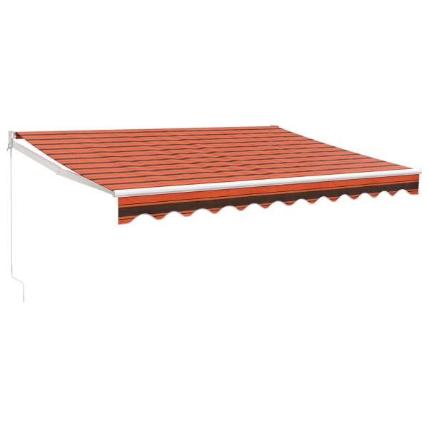 Markise Einziehbar Orange und Braun 3x2,5 m Stoff und Aluminium