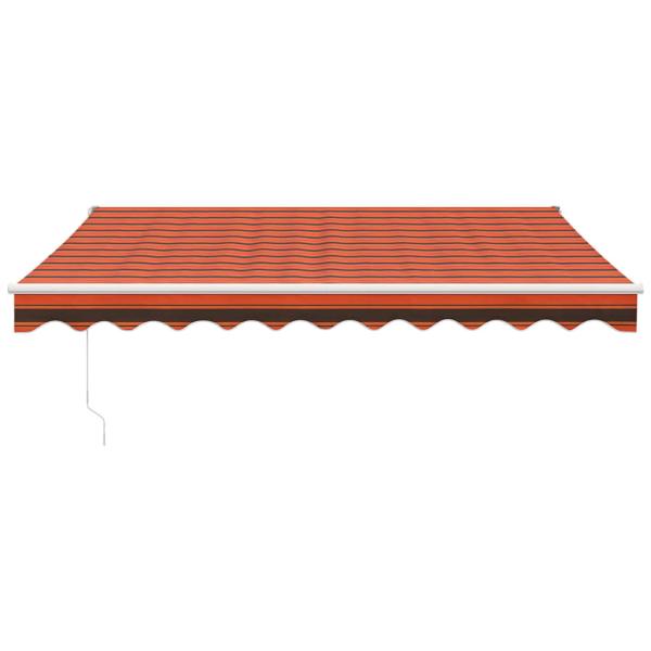 Markise Einziehbar Orange und Braun 3x2,5 m Stoff und Aluminium