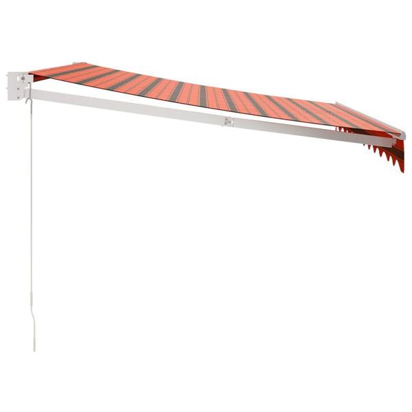 Markise Einziehbar Orange und Braun 3x2,5 m Stoff und Aluminium