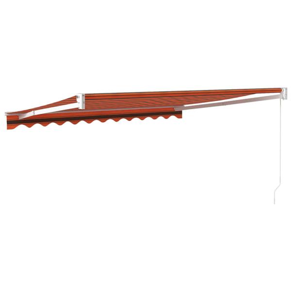 Markise Einziehbar Orange und Braun 3x2,5 m Stoff und Aluminium
