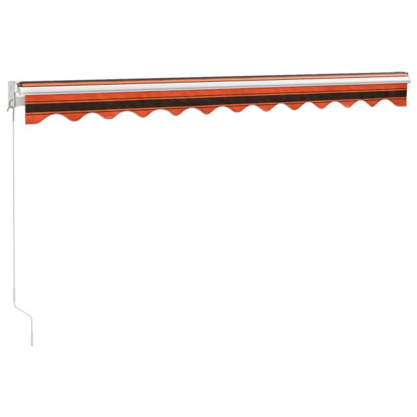 Markise Einziehbar Orange und Braun 3x2,5 m Stoff und Aluminium