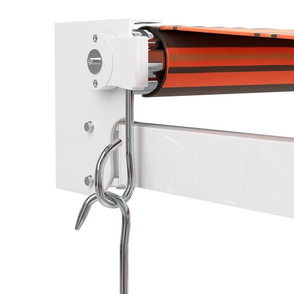 Markise Einziehbar Orange und Braun 3x2,5 m Stoff und Aluminium