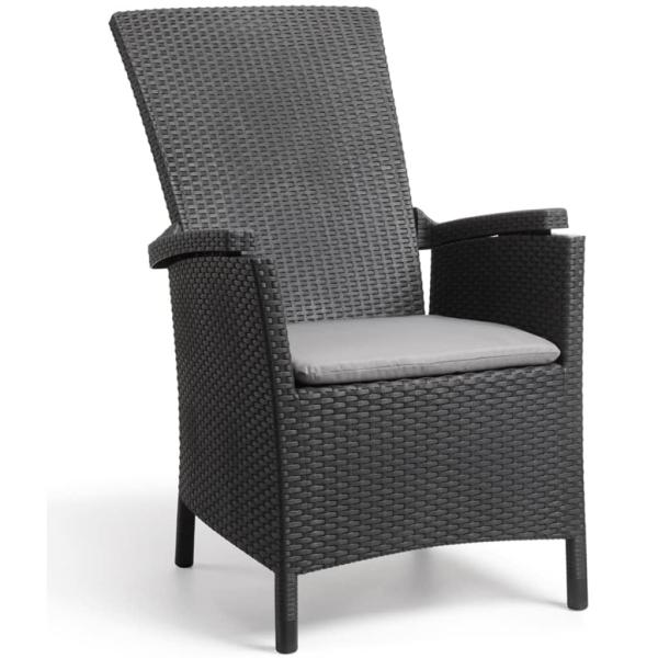 Keter Gartensessel Vermont 2 Stk. Verstellbar Graphitgrau