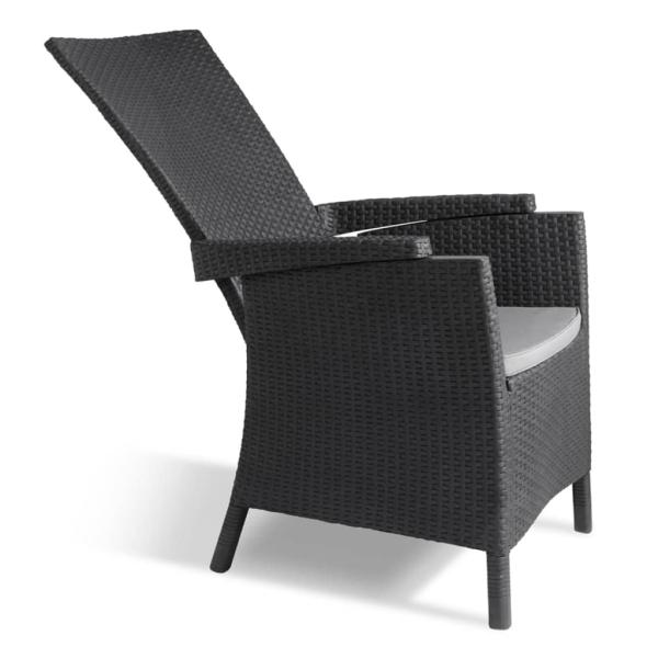 Keter Gartensessel Vermont 2 Stk. Verstellbar Graphitgrau