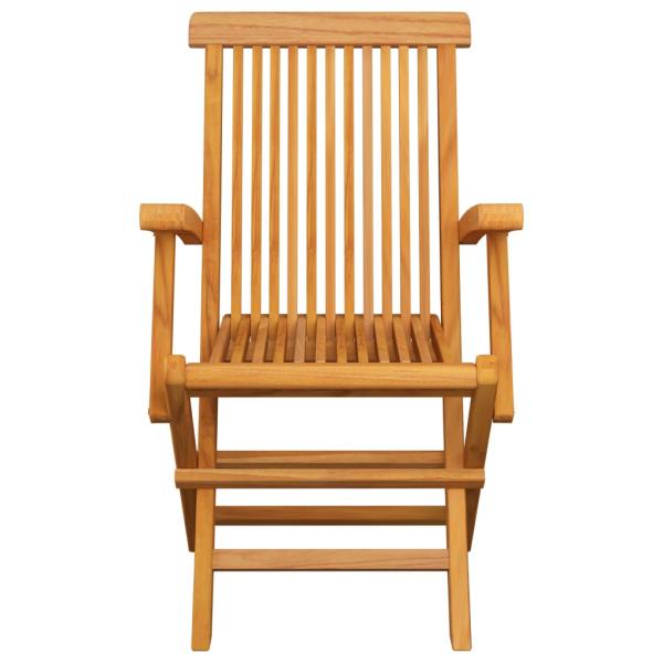 Gartenstühle mit Blauen Kissen 2 Stk. Massivholz Teak
