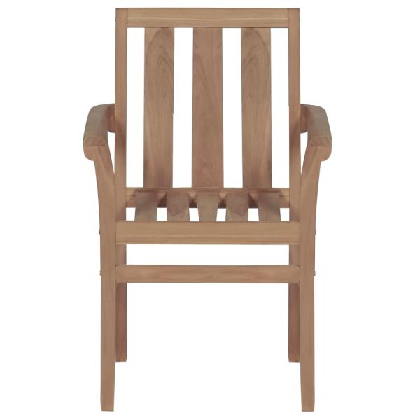 Gartenstühle 2 Stk. mit Hellgrünen Kissen Teak Massivholz