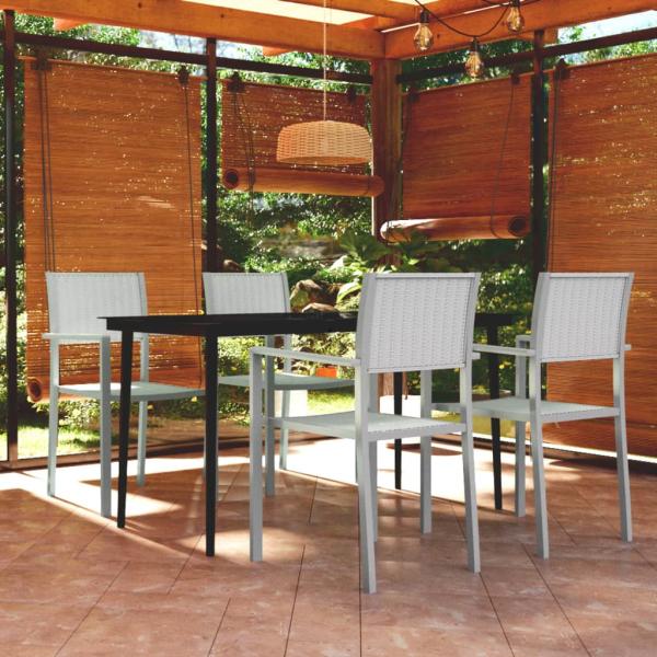 ARDEBO.de - 5-tlg. Garten-Essgruppe Weiß