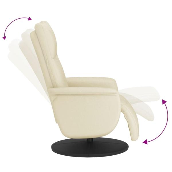 Relaxsessel mit Fußteil Creme Kunstleder
