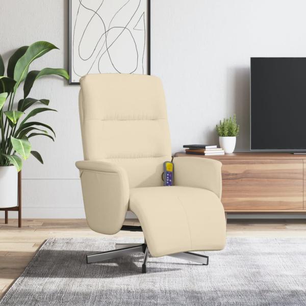 ARDEBO.de - Massagesessel mit Fußteil Creme Stoff
