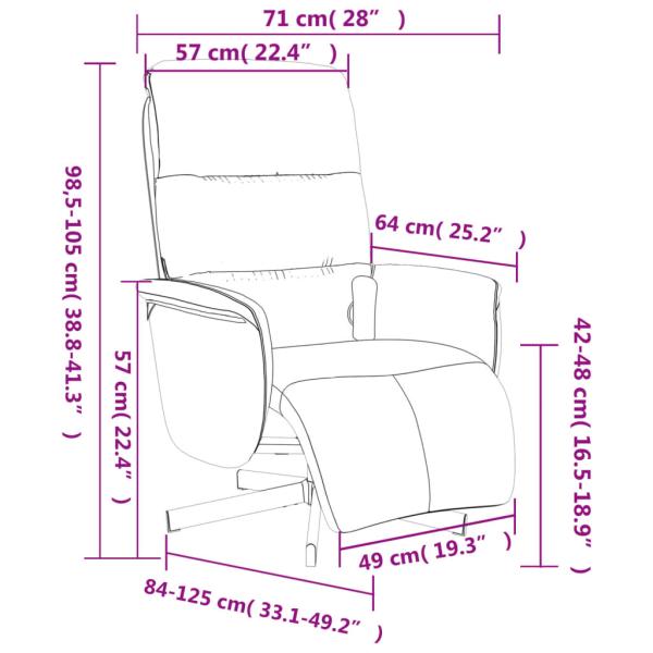 Massagesessel mit Fußteil Creme Stoff