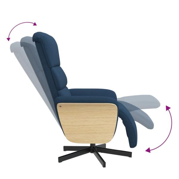 Relaxsessel mit Fußteil Blau Stoff