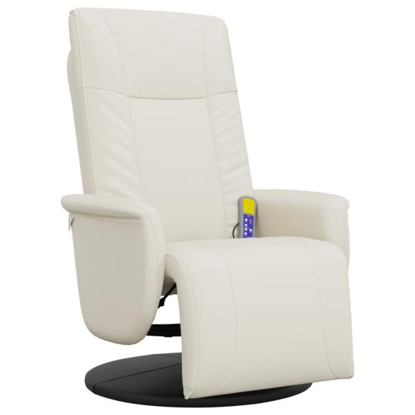 Massagesessel mit Fußteil Creme Kunstleder