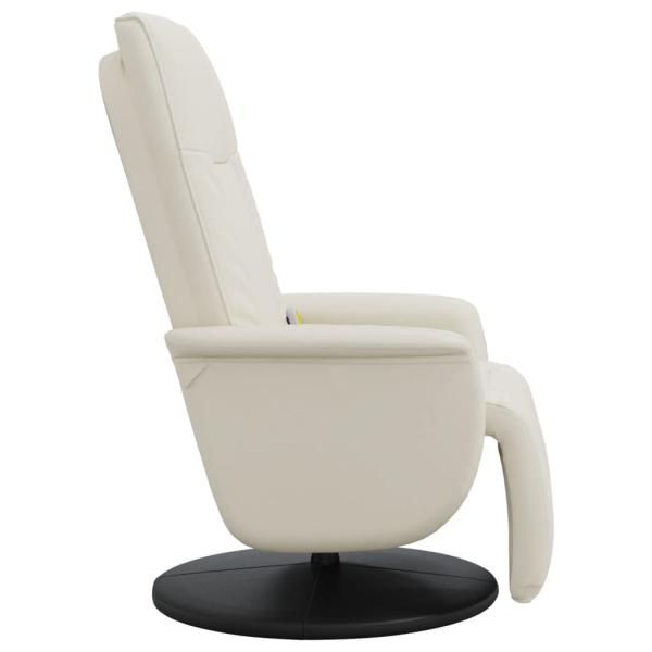 Massagesessel mit Fußteil Creme Kunstleder
