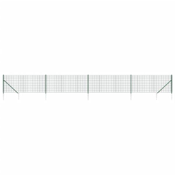 Maschendrahtzaun mit Bodenhülsen Grün 1,1x10 m