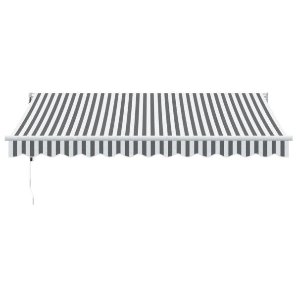 Markise Einziehbar Anthrazit & Weiß 3,5x2,5 m Stoff & Aluminium