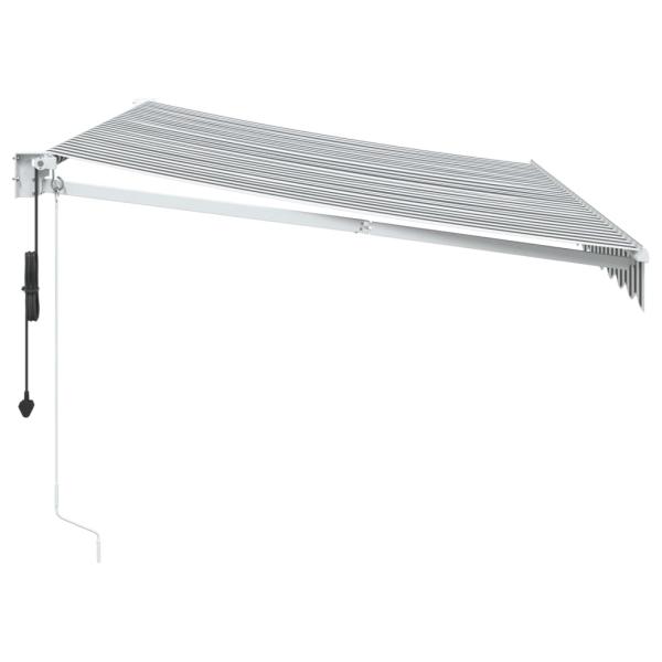 Markise Einziehbar Anthrazit & Weiß 3,5x2,5 m Stoff & Aluminium