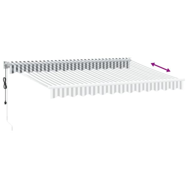 Markise Einziehbar Anthrazit & Weiß 3,5x2,5 m Stoff & Aluminium