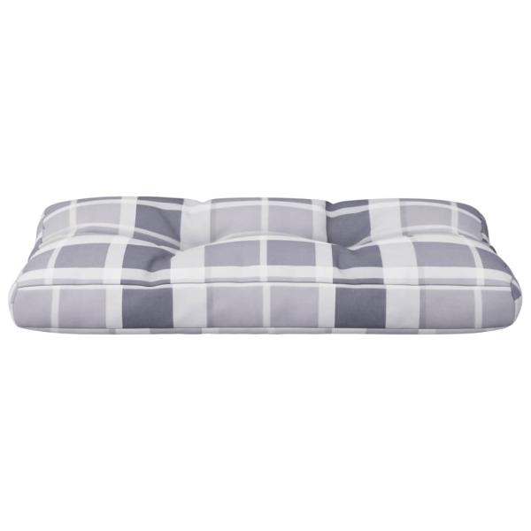 Palettenkissen Grau Karomuster 80x40x12 cm Stoff