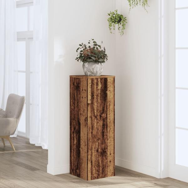 ARDEBO.de - Pflanzenständer Altholz-Optik 33x33x100 cm Holzwerkstoff