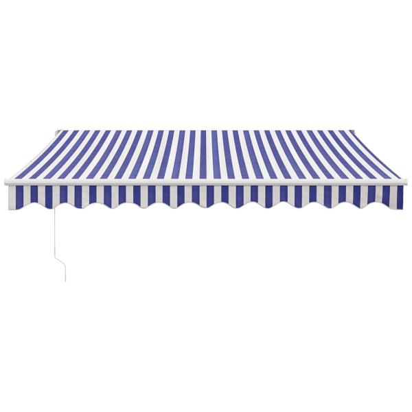 Markise Einziehbar Blau und Weiß 3x2,5 m Stoff und Aluminium