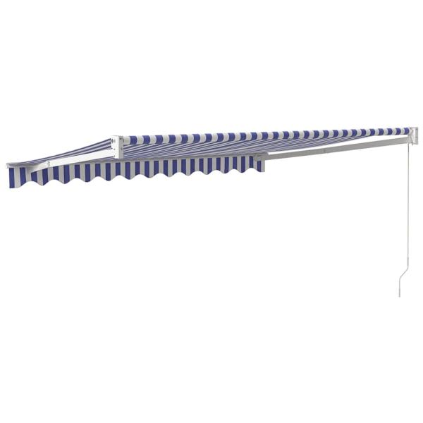 Markise Einziehbar Blau und Weiß 3x2,5 m Stoff und Aluminium