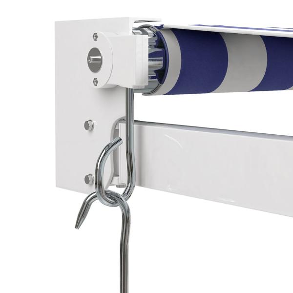 Markise Einziehbar Blau und Weiß 3x2,5 m Stoff und Aluminium