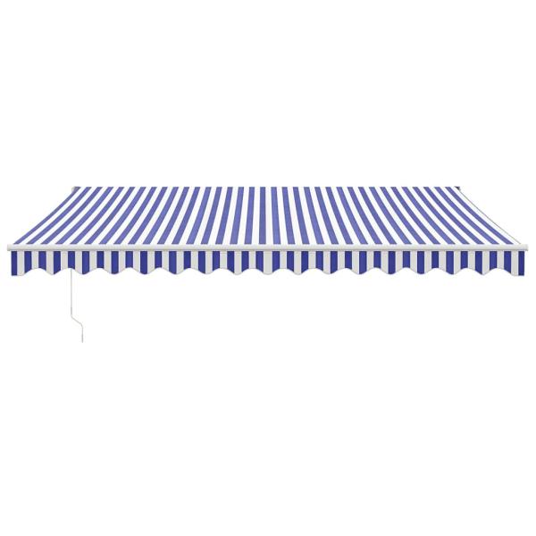 Markise Einziehbar Blau und Weiß 4x3 m Stoff und Aluminium