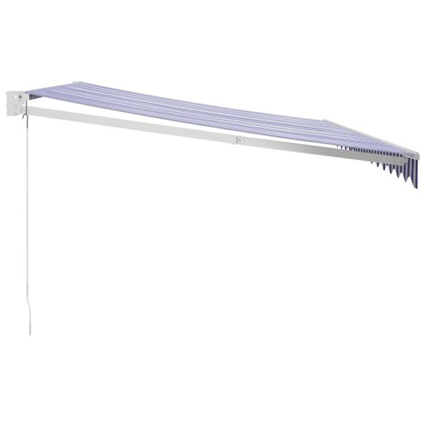 Markise Einziehbar Blau und Weiß 4x3 m Stoff und Aluminium
