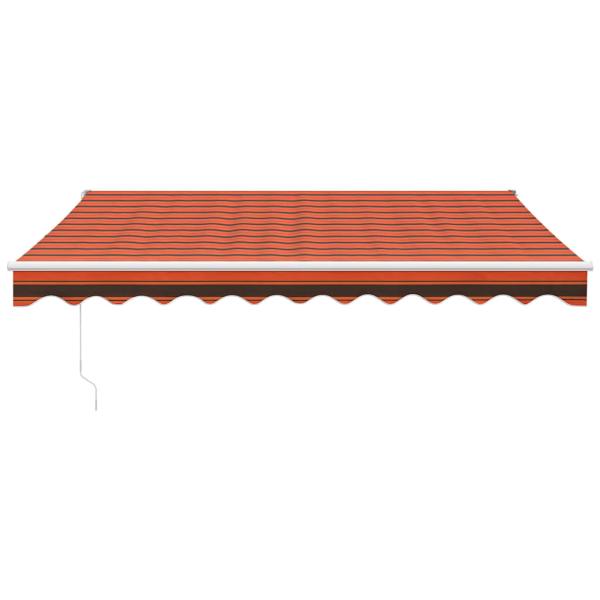 Markise Einziehbar Orange und Braun 3,5x2,5 m Stoff & Aluminium