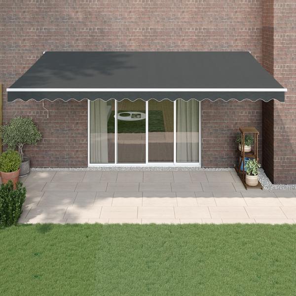 ARDEBO.de - Markise Einziehbar Anthrazit 5x3 m Stoff und Aluminium