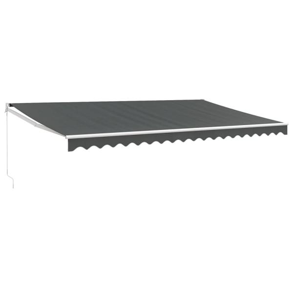 Markise Einziehbar Anthrazit 5x3 m Stoff und Aluminium