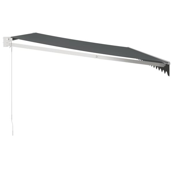 Markise Einziehbar Anthrazit 5x3 m Stoff und Aluminium